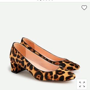 J. Crew Leopard Print Calf Hair Heels (NWOT)